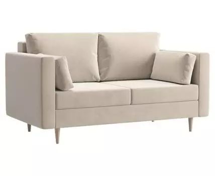 Прямой диван Тейлор (94, 100 см, Плоские пружины «змейка», Двуспальные, Диван-кровать, Бежевый, 168/188, Большое спальное место)