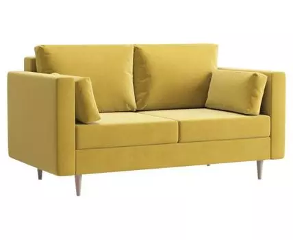 Прямой диван Тейлор (94, 100 см, Плоские пружины «змейка», Двуспальные, Диван-кровать, Желтый, 168/188, Большое спальное место)