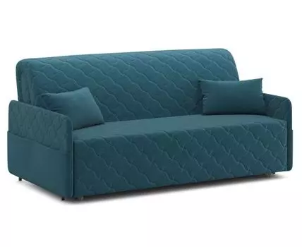 Прямой диван Тино (92, 110 см, Без ящика, Деревянные ламели, Двуспальные, Жесткие, Синий, 132/192, Большое спальное место)