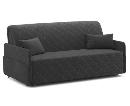 Прямой диван Тино (92, 110 см, С ящиком, Деревянные ламели, Двуспальные, Диван-кровать, Серый, 132/192, Большое спальное место)