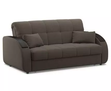 Прямой диван Уильям (90, 100 см, Без ящика, Деревянные ламели, Двуспальные, Жесткие, Коричневый, 158, Большое спальное место)