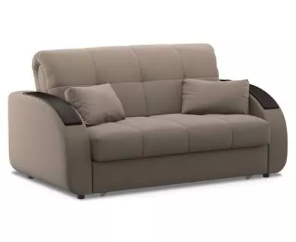 Прямой диван Уильям (90, 100 см, Без ящика, Деревянные ламели, Двуспальные, Жесткие, Бежевый, 158, Малогабаритные)