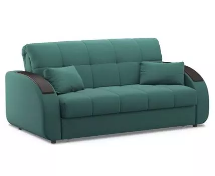 Прямой диван Уильям (90, 100 см, С ящиком, Деревянные ламели, Двуспальные, Жесткие, Зеленый, 158, Большое спальное место)