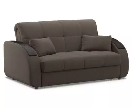 Прямой диван Уильям (90, 100 см, С ящиком, Деревянные ламели, Двуспальные, Жесткие, Коричневый, 158, Малогабаритные)