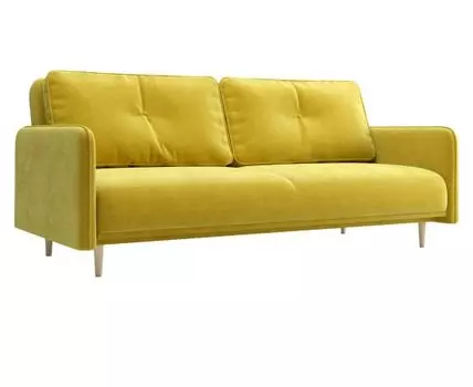 Прямой диван Вивьен (95, 100 см, Плоские пружины «змейка», Двуспальные, Диван-кровать, Желтый, 228, Ширина 230 см)