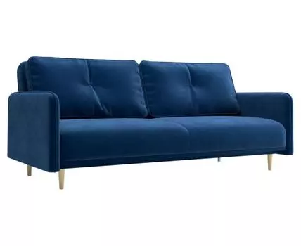 Прямой диван Вивьен (95, 100 см, Плоские пружины «змейка», Двуспальные, Диван-кровать, Синий, 228, Ширина 230 см)