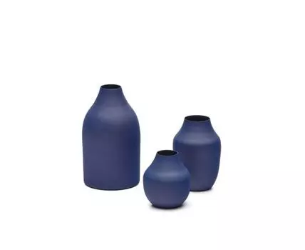 Pubol Набор из 3-х металлических ваз синего цвета 10 см 14 см 20 см
