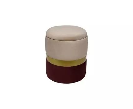 Пуф Аризона Бежево-Бордовый (бежевый, бордовый, 36)