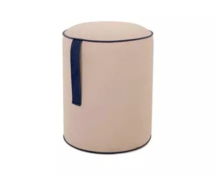 Пуф Drum Handle (Бежевый, Ткань Ankor 04 Бежевый/34 Темно-синий)