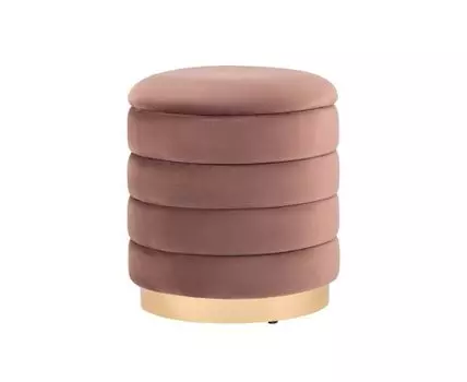Пуф Франсис с ящиком велюр пыльно-розовый