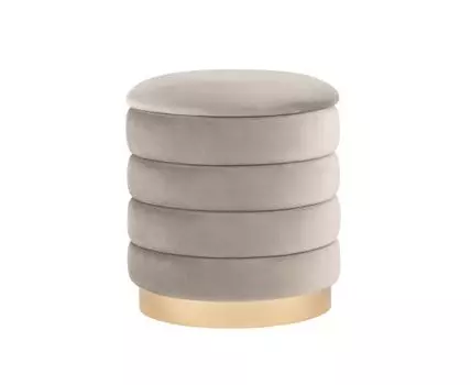 Пуф Франсис с ящиком велюр серо-бежевый
