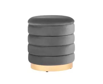 Пуф Франсис с ящиком велюр серый