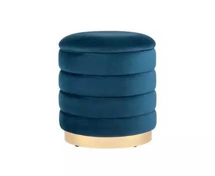 Пуф Франсис с ящиком велюр синий