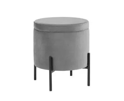Пуф Грейс с ящиком велюр серый