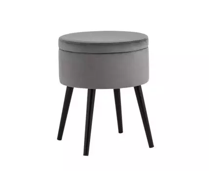 Пуф Клайс с ящиком велюр серый