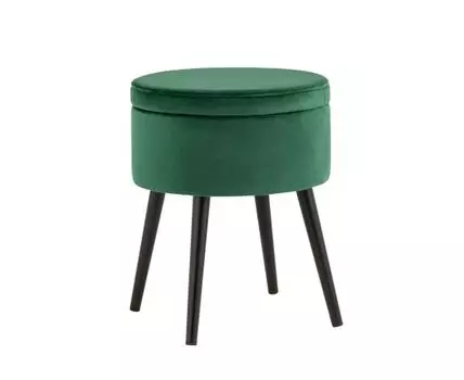 Пуф Клайс с ящиком велюр зелёный
