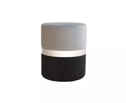 Пуф Колорадо Серо-Черный (Серебро) (серый, черный, 35)