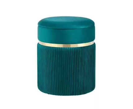 Пуф Миранда с ящиком велюр бирюзовый