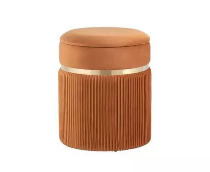 Пуф Миранда с ящиком велюр оранжевый