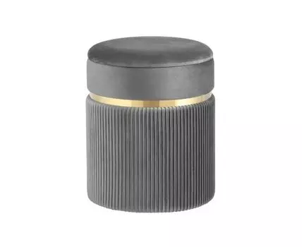 Пуф Миранда с ящиком велюр серый