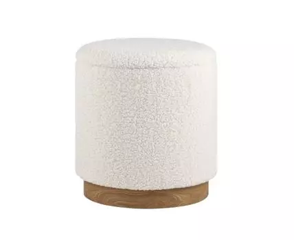 Пуф с ящиком Долли L тедди белый