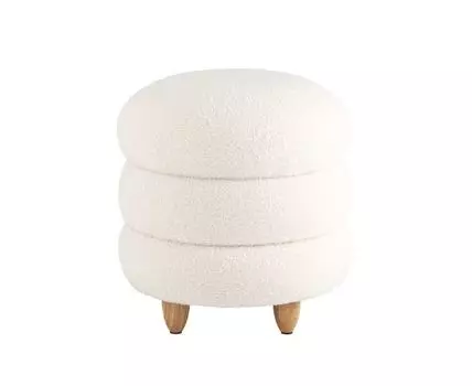 Пуф с ящиком Винни L тедди белый