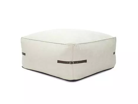 Пуф с ремешками из кожи