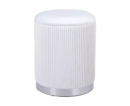 Пуф Шарлотта с ящиком серебро велюр бежевый