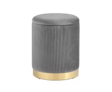 Пуф Шарлотта с ящиком велюр серый