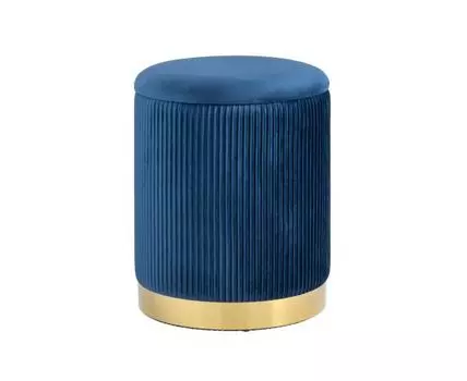 Пуф Шарлотта с ящиком велюр синий