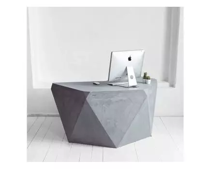 Рабочий стол Гексагон Брильянт из микроцемента в сером цвете (132)