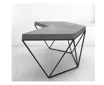 Рабочий стол Гексагон из микроцемента в темно-сером цвете (132)