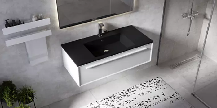 Раковина над стиральной машиной Paola Nero 1000 ST Black