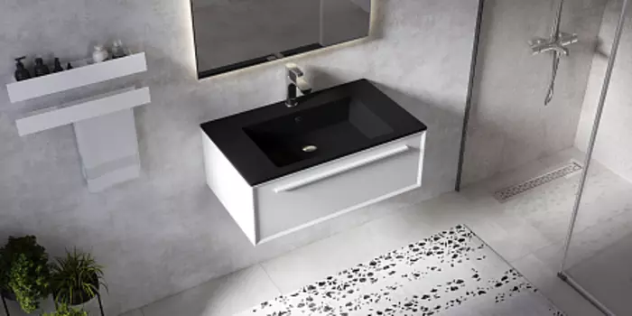 Раковина над стиральной машиной Paola Nero 800 ST Black