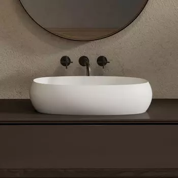 Раковина накладная ABBER Stein AS2632 белая матовая