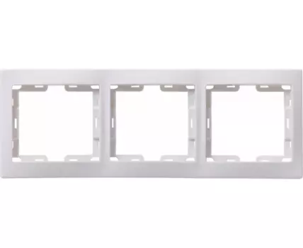 Рамка 3-местная горизонтальная РГ-3-КБ КВАРТА белый IEK