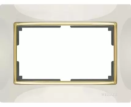 Рамка для двойной розетки Snabb WL03-Frame-01-DBL-ivory-GD