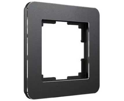 Рамка на 1 пост Platinum черный алюминий Werkel