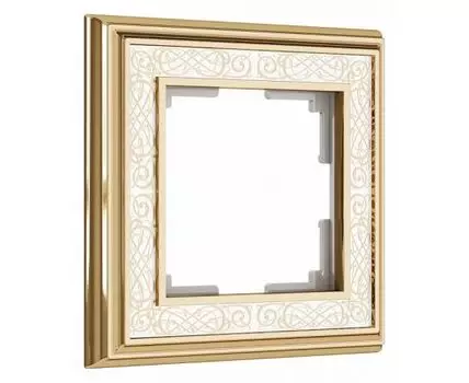 Рамка на 1 пост Werkel золото / белый W0011429