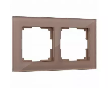 Рамка на 2 поста (латте, стекло) Favorit