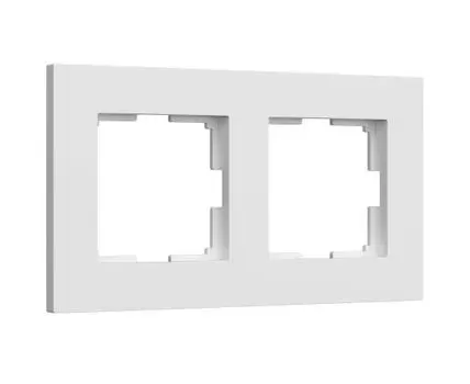 Рамка на 2 поста Slab (белый матовый) Werkel