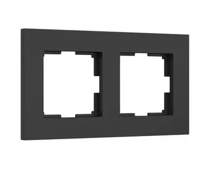 Рамка на 2 поста Slab (черный матовый) Werkel