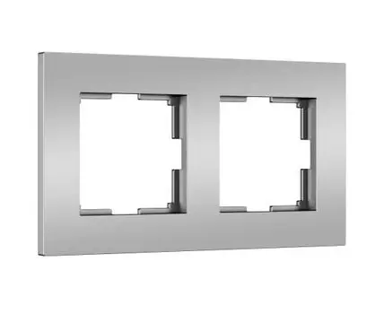 Рамка на 2 поста Slab (серебро матовый) Werkel