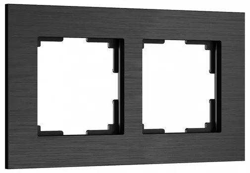 Рамка на 2 поста Werkel AluMax черный алюминий a066330