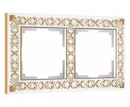 Рамка на 2 поста Werkel Antik (белое золото) W0021523
