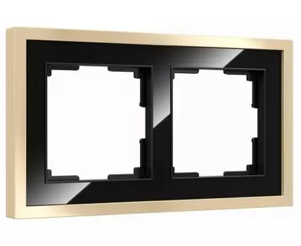 Рамка на 2 поста Werkel Baguette черный/латунь W0022852