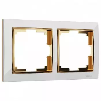 Рамка на 2 поста Werkel Snabb (белый/золото) W0021933