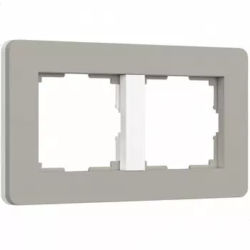 Рамка на 2 поста Werkel Split (дымчатый/белый, soft-touch) W0023067