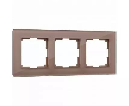 Рамка на 3 поста (латте, стекло) Favorit