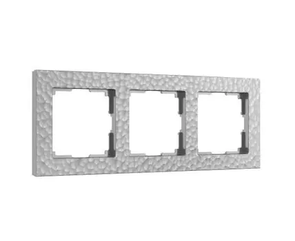 Рамка на 3 поста (серебряный) Hammer